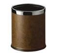 Dolphy Round Leatherette Brown Room Bin 40L Storage Basket