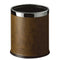 Dolphy Round Leatherette Brown Room Bin 40L Storage Basket