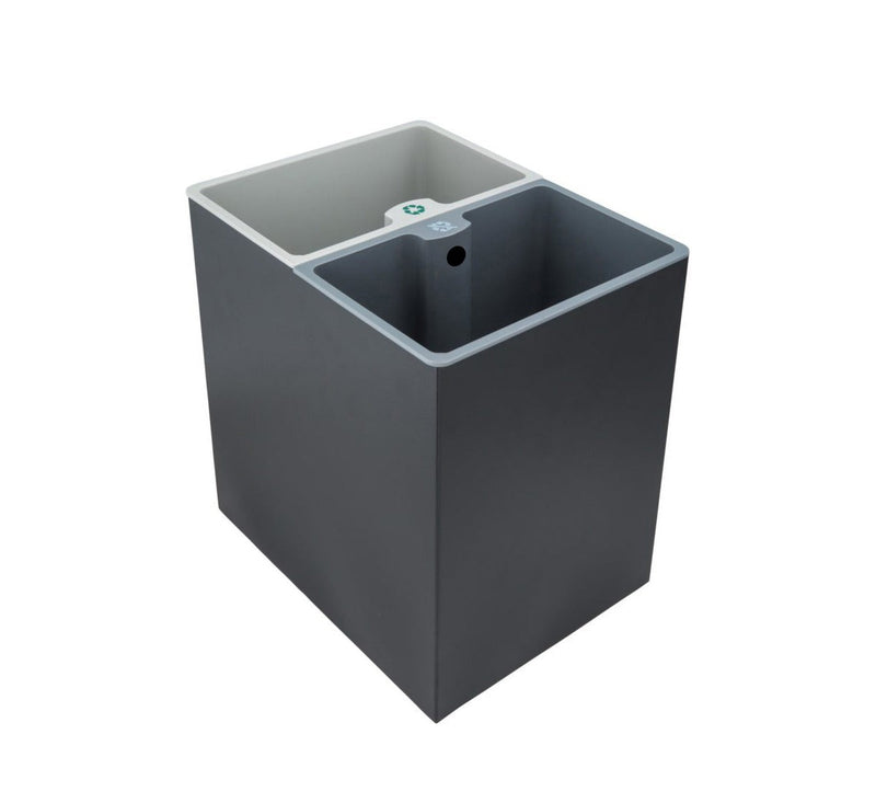 Dolphy Recycle Bin 7L+7L Compartment Black