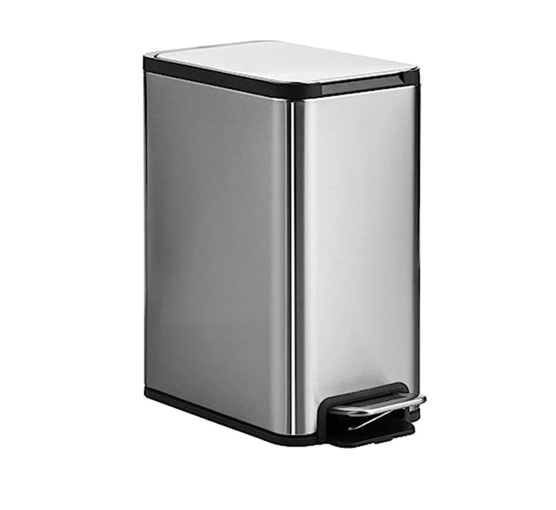 Dolphy 8L Stainless Steel Trash Can Foot Pedal Indoor