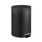 Dolphy 5L Stainless Steel Pedal Bin Black Round Trash Can