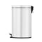 Dolphy Stainless Steel Pedal Bin 5L White Round Foot Operated Waste