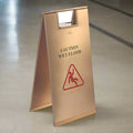 Dolphy Stainless Steel Wet Floor Sign Gold 60x40cm