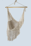 Fringed Cotton Rope Mexican Hammock Swing Ivory