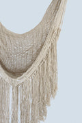 Fringed Cotton Rope Mexican Hammock Swing Ivory