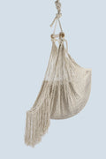 Fringed Cotton Rope Mexican Hammock Swing Ivory