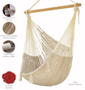 Mayan Legacy Cotton Mexican Hammock Chair Cream XL Outdoor