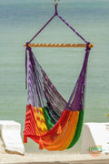 Mayan Legacy Cotton Hammock Chair Rainbow Extra Large Outdoor