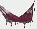 Mayan Legacy King Hammock Cotton Maroon Hand Crocheted