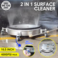 2In1 Surface Cleaner 16.5Inch Undercarriage Washer Pressure Washer Max 4000PSI 1/4 Quick Connector with Universal Wheels and Wands for Car Ground Cleaning