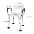 Shower Seat Bath Chair Adjustable Height Non-Slip Shower Bathtub Seat with Padded Arms Removable Back for Elderly Medical Disabled Safety Bathroom