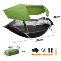 Hammock Tent Outdoor Double Portable Multi-Functional Waterproof Hammock Parachute Camping Hanging Bed 270x140cm with Anti Mosquito Net and Storage Bag