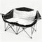 Double Camping Chairs Outdoor Lawn Camping Couch Heavy Duty Folding Chairs Strong Loading Capacity Metal Frame Oxford Fabric with Armrests and Cup Holders
