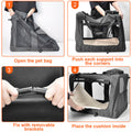 Foldable Dog Carrier Large Pet Travel Bag Portable and Breathable Car Travel Transport Kennel 72x52x52cm Load Up to 27kg with Steel Frame and Pocket Black