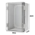 Electrical ABS Junction Box IP66 Waterproof Electrical Enclosure with Clear Hinged Cover and Mounting Plate for Electrical Project 30x20x17cm