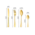Gold Cutlery Set Kitchen Stainless Steel Fork Knife Spoon Flatware Cutlery Gift For Party Restaurant Dishwasher Safe 24pcs with Carry Box