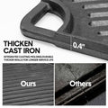 Reversible Cast Iron Griddle Rectangular BBQ Plate 43x24cm Double-Sided Flat Top Griddle Pan and Grooved Grill for Gas Stovetop Oven and Open Fire Black