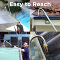Stainless Steel Pressure Washer Gutter Cleaner Aluminium Alloy Water Fed Pole for Gutter Cleaning 180 Rotatable Nozzle Max 1.75m With Curved End
