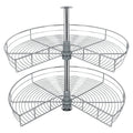 Shelf Rack for Spices 2-Shelf Under Sink Storage Blind Corner Carousel Kitchen Cabinet Organizer 81cm Diameter Rotating Max Load 14kg 270 Degree