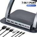 7-in-1 Laptop Stand Docking Station Ergonomic Laptop Riser 360 Rotatable - PD Charging HDMI USB-C and USB-A 3.0 Ports for MacBook M1/M2/M3 HP ASUS DELL