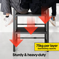 3-Tier Microwave Stand Oven Rack Height Adjustable and Extendable Stainless Steel Kitchen Storage Shelf With 6 Hook Over the Kitchen Counter Max Load 75Kgs