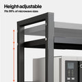 3-Tier Microwave Stand Oven Rack Height Adjustable and Extendable Stainless Steel Kitchen Storage Shelf With 6 Hook Over the Kitchen Counter Max Load 75Kgs