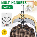 8 Sets Magic Clothes Hangers Detachable 5-in-1 Multilayer Carbon Steel Coat Hanger with Anti-Slip Foam Sleeves Space Saving for Wardrobe Closet Storage