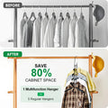 8 Sets Magic Clothes Hangers Detachable 5-in-1 Multilayer Carbon Steel Coat Hanger with Anti-Slip Foam Sleeves Space Saving for Wardrobe Closet Storage