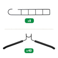8 Sets Magic Clothes Hangers Detachable 5-in-1 Multilayer Carbon Steel Coat Hanger with Anti-Slip Foam Sleeves Space Saving for Wardrobe Closet Storage