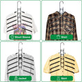 8 Sets Magic Clothes Hangers Detachable 5-in-1 Multilayer Carbon Steel Coat Hanger with Anti-Slip Foam Sleeves Space Saving for Wardrobe Closet Storage