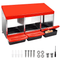 Chicken Hen Coop Hutch Nesting Box 3-Hole Roll Away Metal Design 52x47.5x81cm Durable Indoor Outdoor Laying Box with Easy Access Ventilation