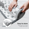 Large Outdoor Rug 275x365cm Weatherproof Plastic Weave Mat Washable Outside Solid Carpet Easy Care for Patio Deck Backyard Garden RV Camping Silver Grey