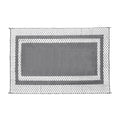 Large Outdoor Rug 275x365cm Weatherproof Plastic Weave Mat Washable Outside Solid Carpet Easy Care for Patio Deck Backyard Garden RV Camping Silver Grey