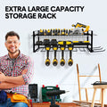 Power Tool Organizer Wall Mount 7 Drill Holder 3 Layer Heavy Duty Metal for Drill Plier Hammer Rack Suitable for Workshop Garage