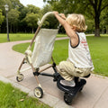Universal Pram Board Seat and Stand Up Adjustable Buggy Board Pushchair with Bear Pattern Removable Seat Fits Most Strollers Holds Children Up to 25kg