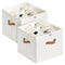 2 Pack Shoe Organizer Zipper Clear Lid Fabric Shoe Storage Box Space Saving Beige Shoe Holder for Closet and Adjustable Dividers Fits up to 16 Pairs
