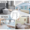 Shower Chair Stable Non-Slip Bath Seat 37-52cm Height Adjustable with Shower Holder and Armrest for Elderly Medical Disabled Safety Bathroom Max Load 100kg