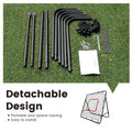1m Football Rebounder Net Soccer Training Kickback Target Bounce Wall Detachable Metal Frame and PE Net For Passing Shooting Practice Sports Skills Trainer