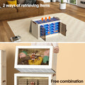 Foldable Storage Cabinet Stackable Bins Household Plastic Closet Multi-purpose Organizer Doors and Top Lid 2 Way Opening with 360 Degree Rotatable Wheels