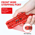 Wire Stripper Ergonomic Curved Handle Cable Stripping Splitting Cut Tool Wide Stripping Ranges Hand Tool with 6 Size Planer Holes for Electrical