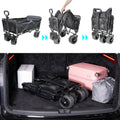 Foldable Camping Wagon 150L Portable Hand Trolley with All-Terrain Wheels and Tailgate For Outdoor Picnic Shopping Sports Max Load 200Kg Utility Cart