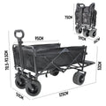 Foldable Camping Wagon 150L Portable Hand Trolley with All-Terrain Wheels and Tailgate For Outdoor Picnic Shopping Sports Max Load 200Kg Utility Cart