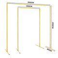Golden Square Wedding Arch Adjustable 1M-2M Flower Rack Backdrop Stand Balloon Arch Stand for Wedding Birthday Party Garden Ceremony Decoration