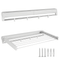 Alston Wall Mounted Drying Rack Clothes Airer Space Saver Folding Dryer Bearing Capacity 12KG Foldable Rail With Hooks Indoor Outdoor Balcony Laundry White