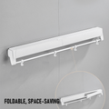Alston Wall Mounted Drying Rack Clothes Airer Space Saver Folding Dryer Bearing Capacity 12KG Foldable Rail With Hooks Indoor Outdoor Balcony Laundry White