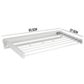 Alston Wall Mounted Drying Rack Clothes Airer Space Saver Folding Dryer Bearing Capacity 12KG Foldable Rail With Hooks Indoor Outdoor Balcony Laundry White