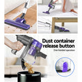 Devanti Stick Vacuum Cleaner Handheld Corded 450W Purple