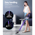 Devanti Cordless Stick Vacuum Cleaner 150W Bagless Purple