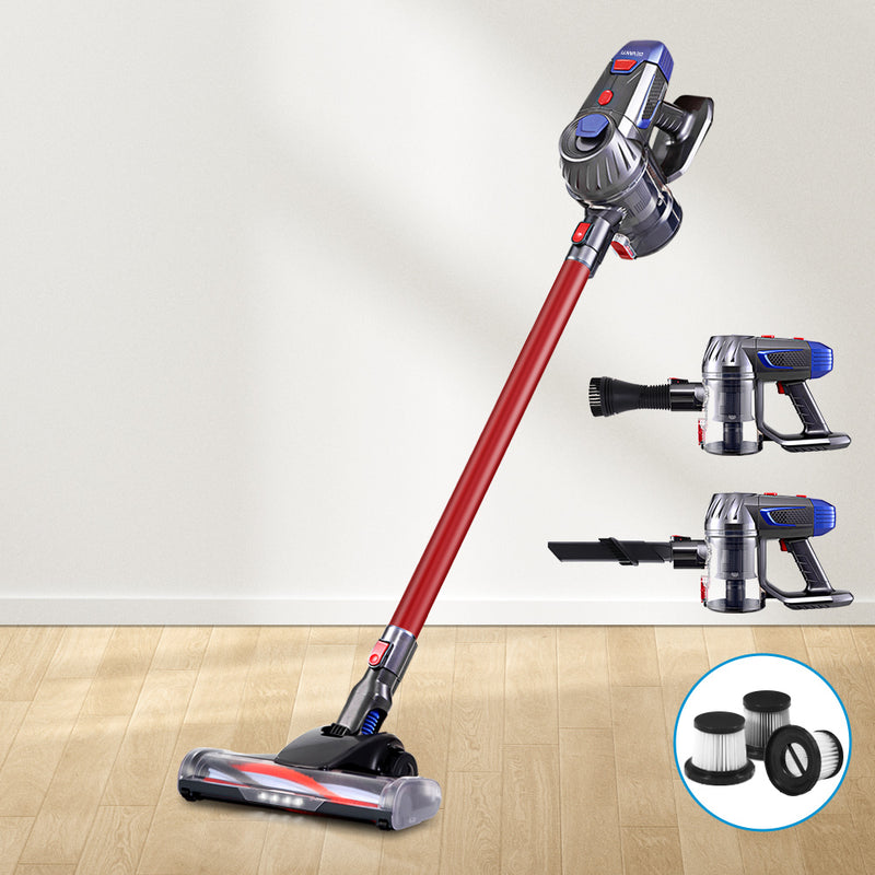 Devanti Stick Vacuum Cleaner HEPA Filter 150W Red