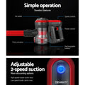 Devanti Cordless Stick Vacuum 250W Brushless Red